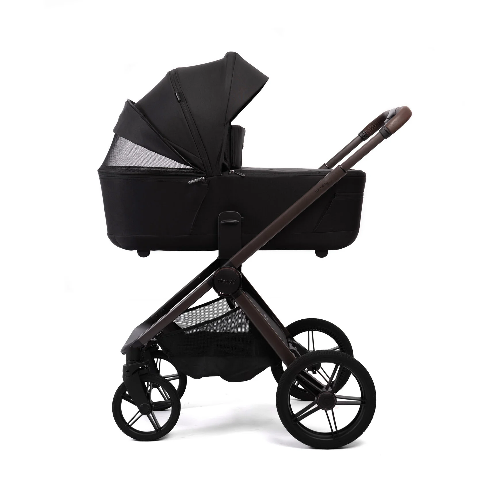 Коляска 2в1 Peppy Monaco Thermo Black (рама серо-коричневая)
