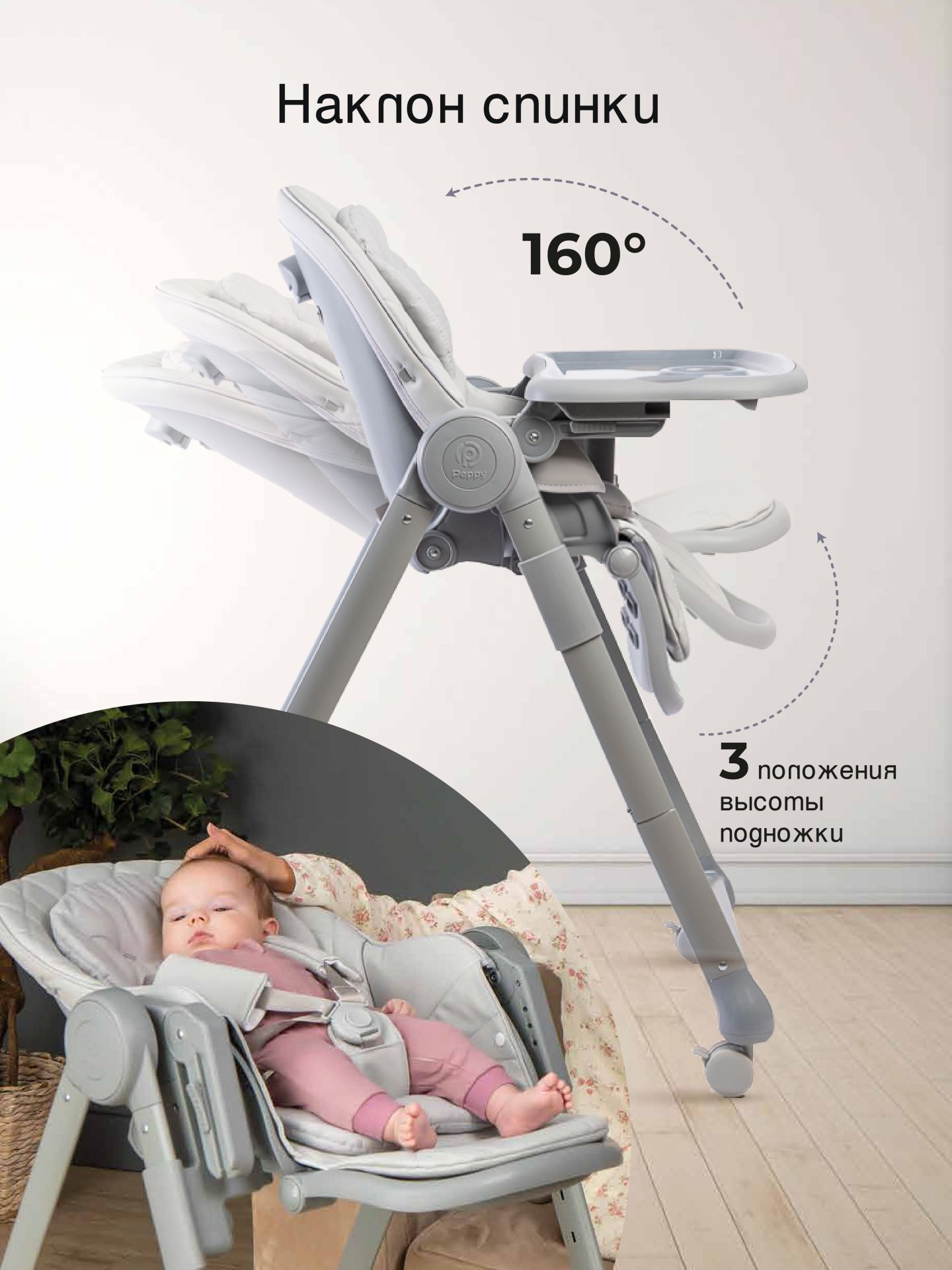 Стул для кормления Peppy Sommelier (Grey)