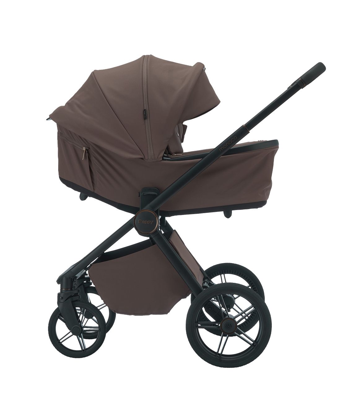 Коляска 2в1 Peppy Monaco Plus Brownie (рама черная)