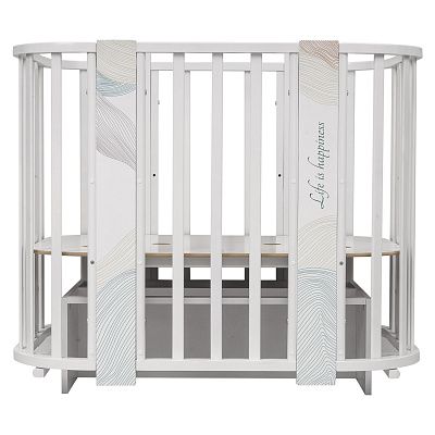 Кровать детская "Indigo "Green Line" 5 в 1 с поперечным маятником волна