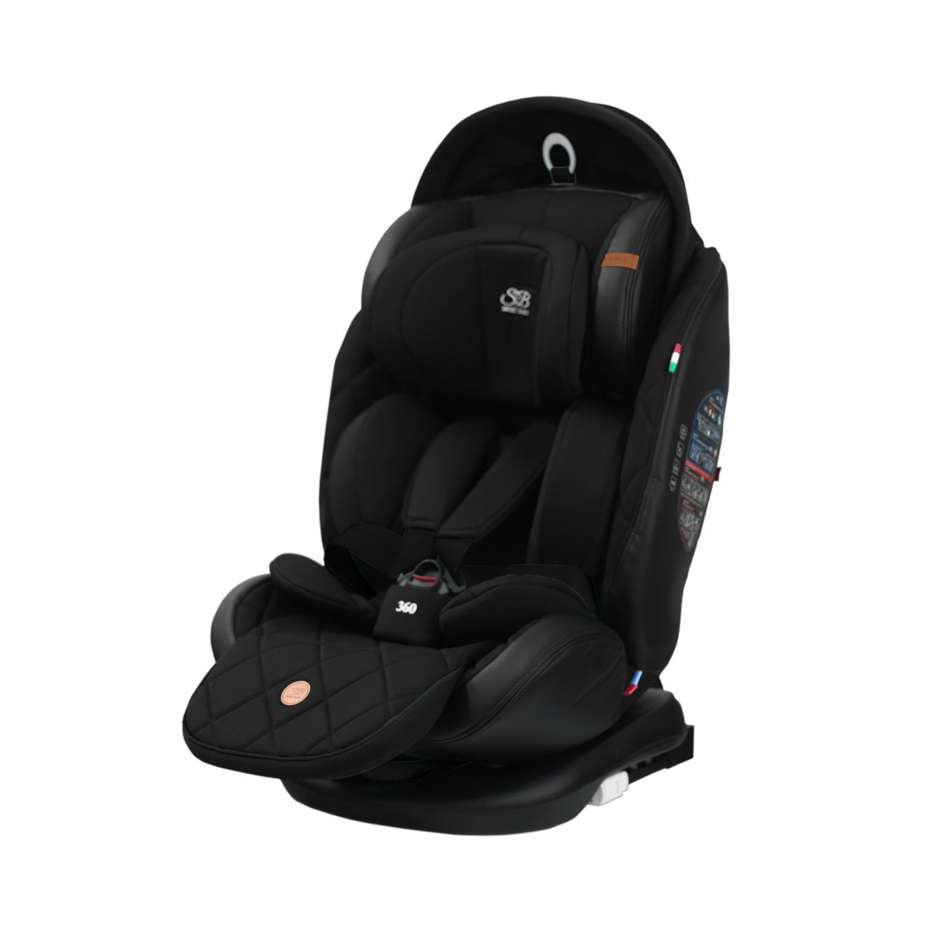 Автокресло поворотное группа 0123 (0-36) Suburban 360 Isofix Black