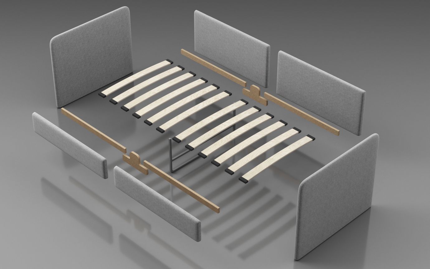 Кровать-диван "Donny" серый