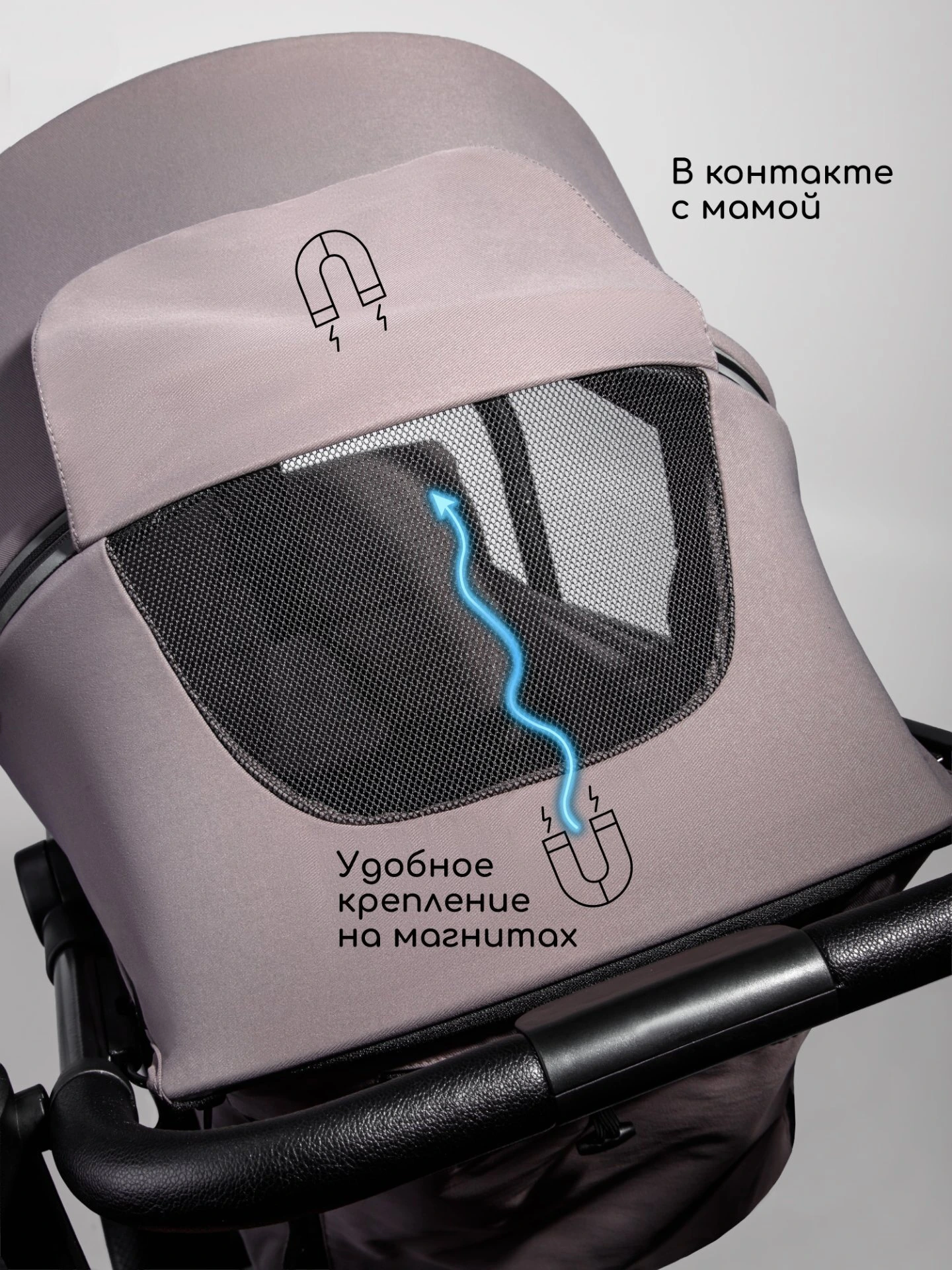 Коляска прогулочная Amarobaby Ride темно-бежевая