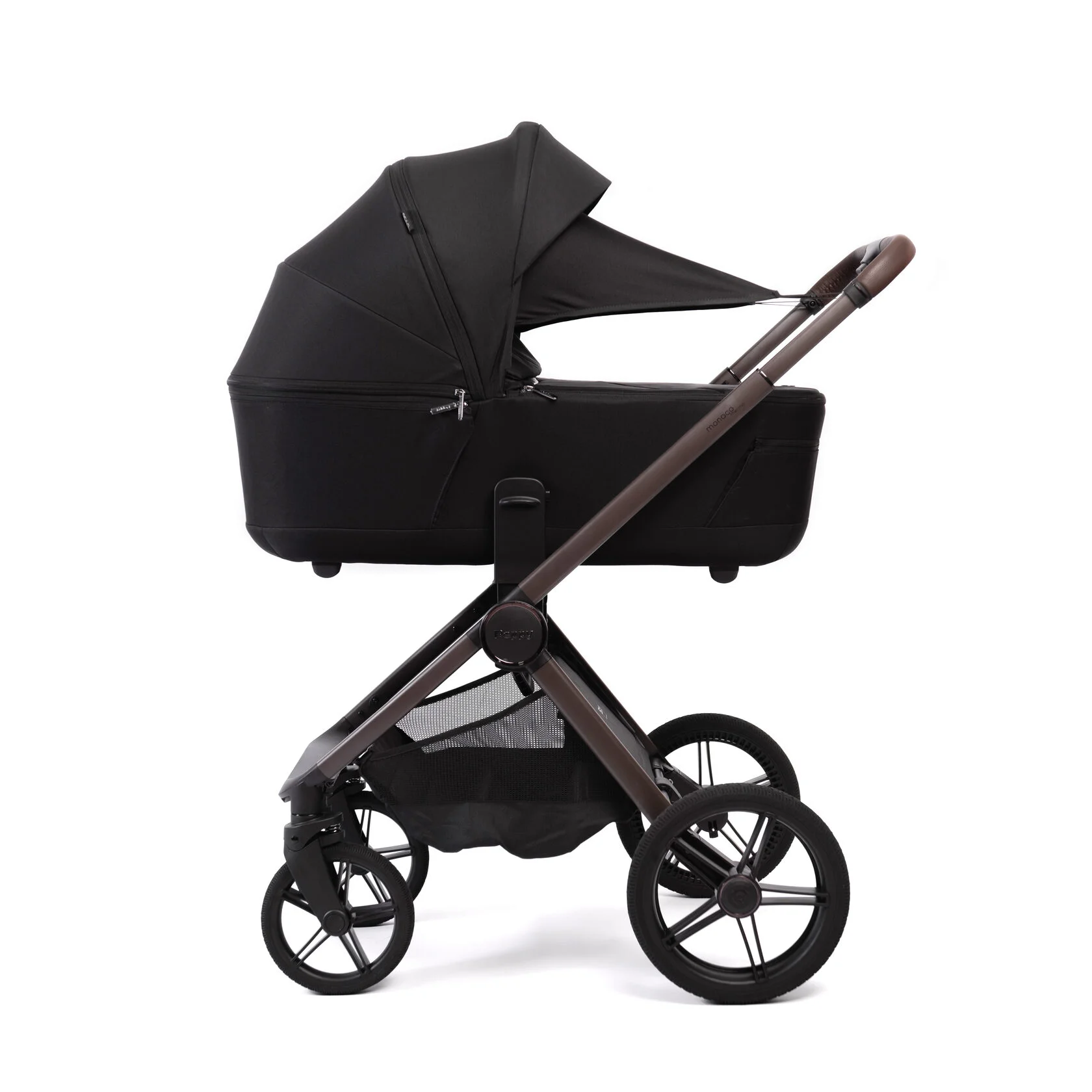 Коляска 2в1 Peppy Monaco Thermo Black (рама серо-коричневая)