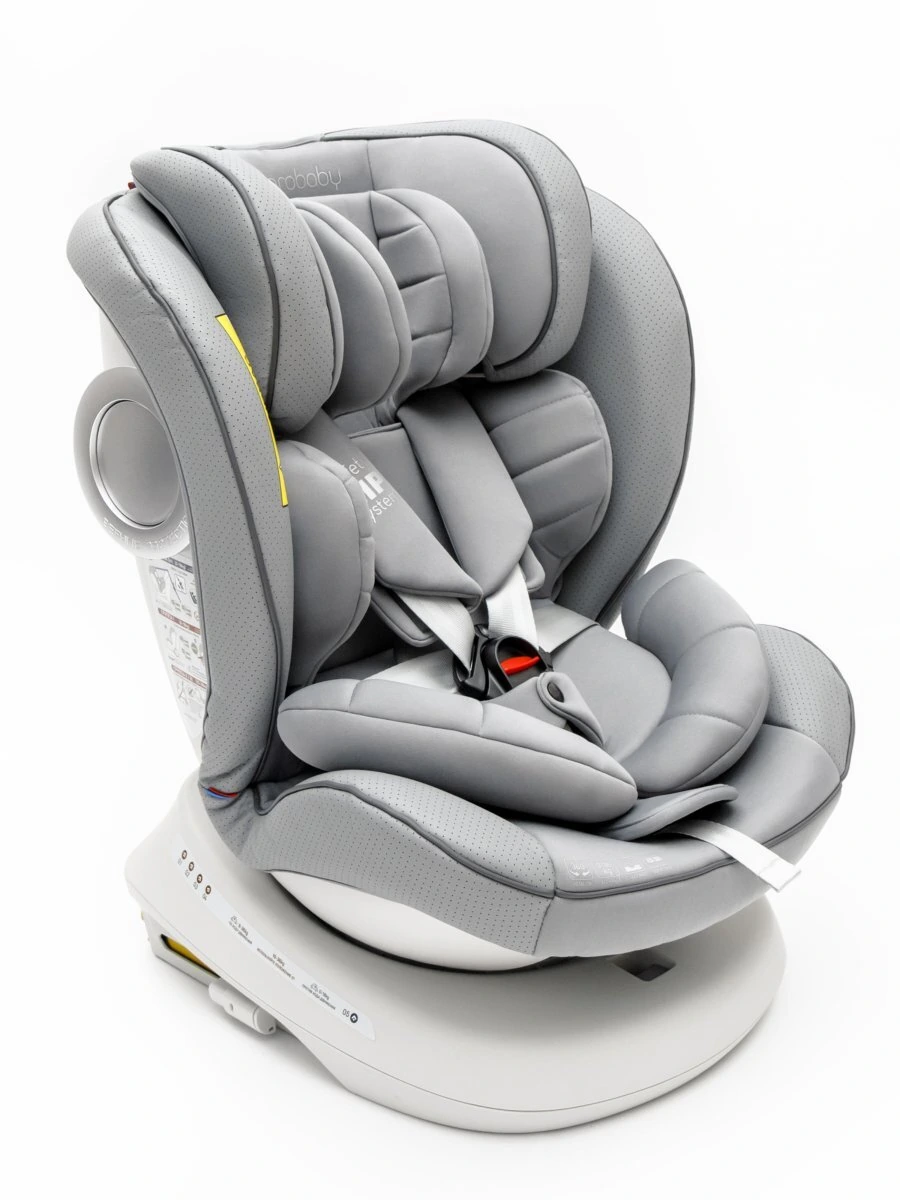 Автокресло детское CHAMPION, Isofix класс D, группа 0+/1/2/3 серый