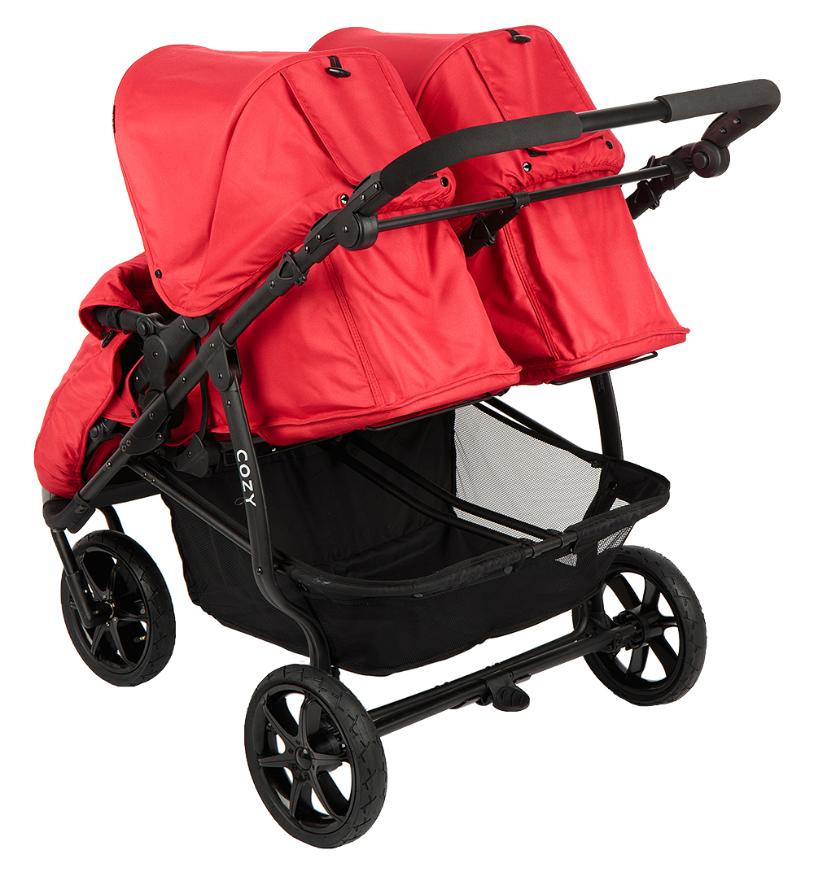Коляска для двойни Cozy DOU прогулочный блок Red