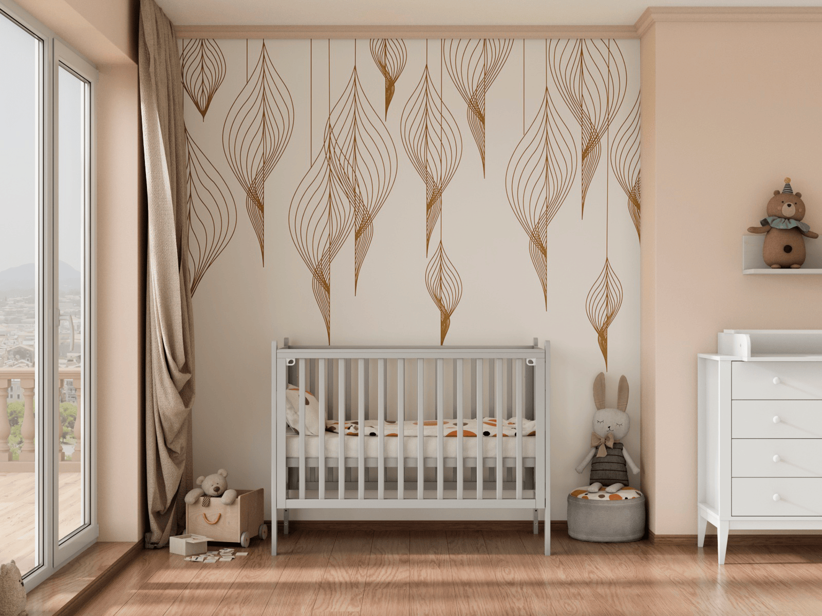 Кроватка Lunna Lika серый