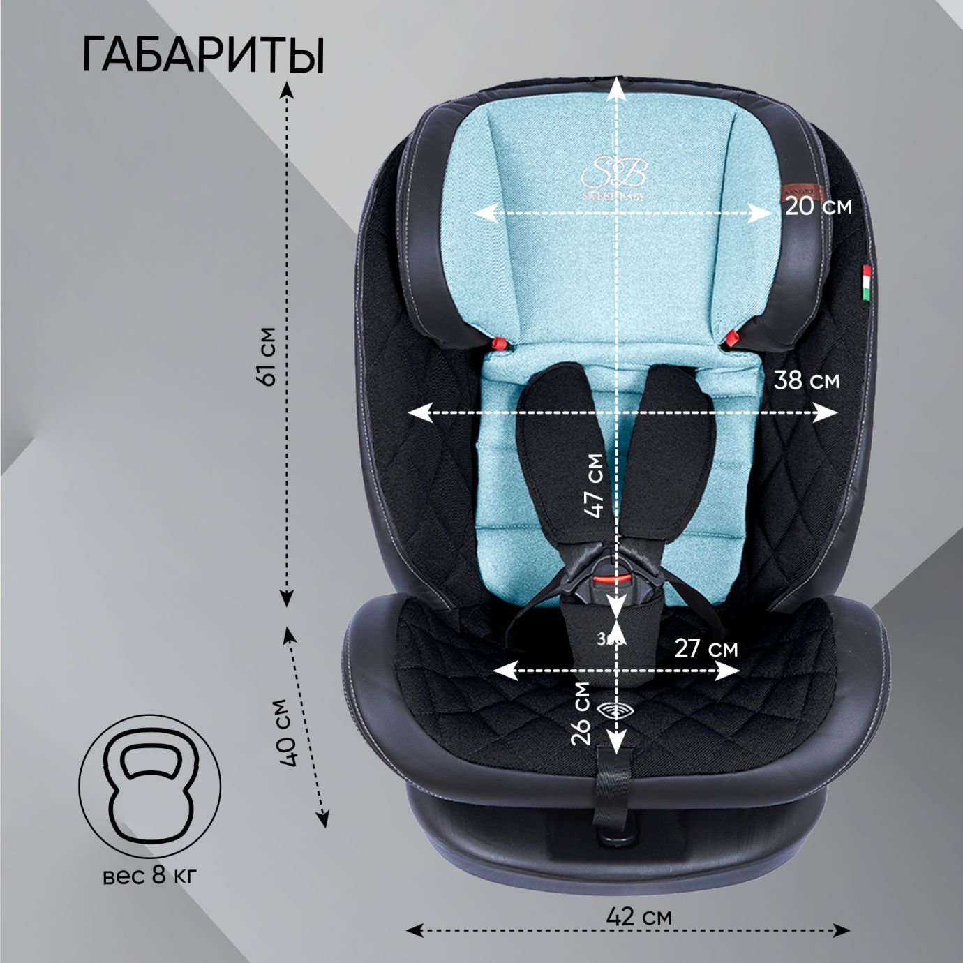 Автокресло поворотное группа 0123 (0-36) Ranger 360 Isofix Black/Blue