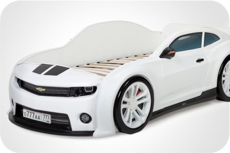 Кровать машина объемная (3d) EVO "Camaro" белый