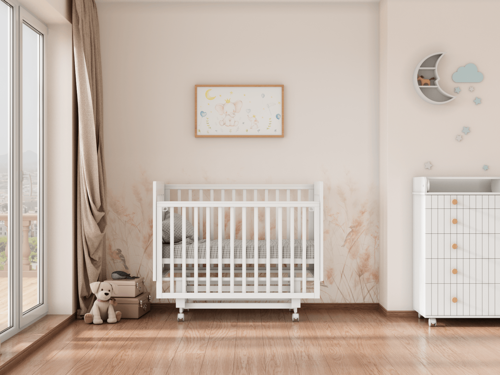 Кровать Incanto Charm продольный маятник цвет белый
