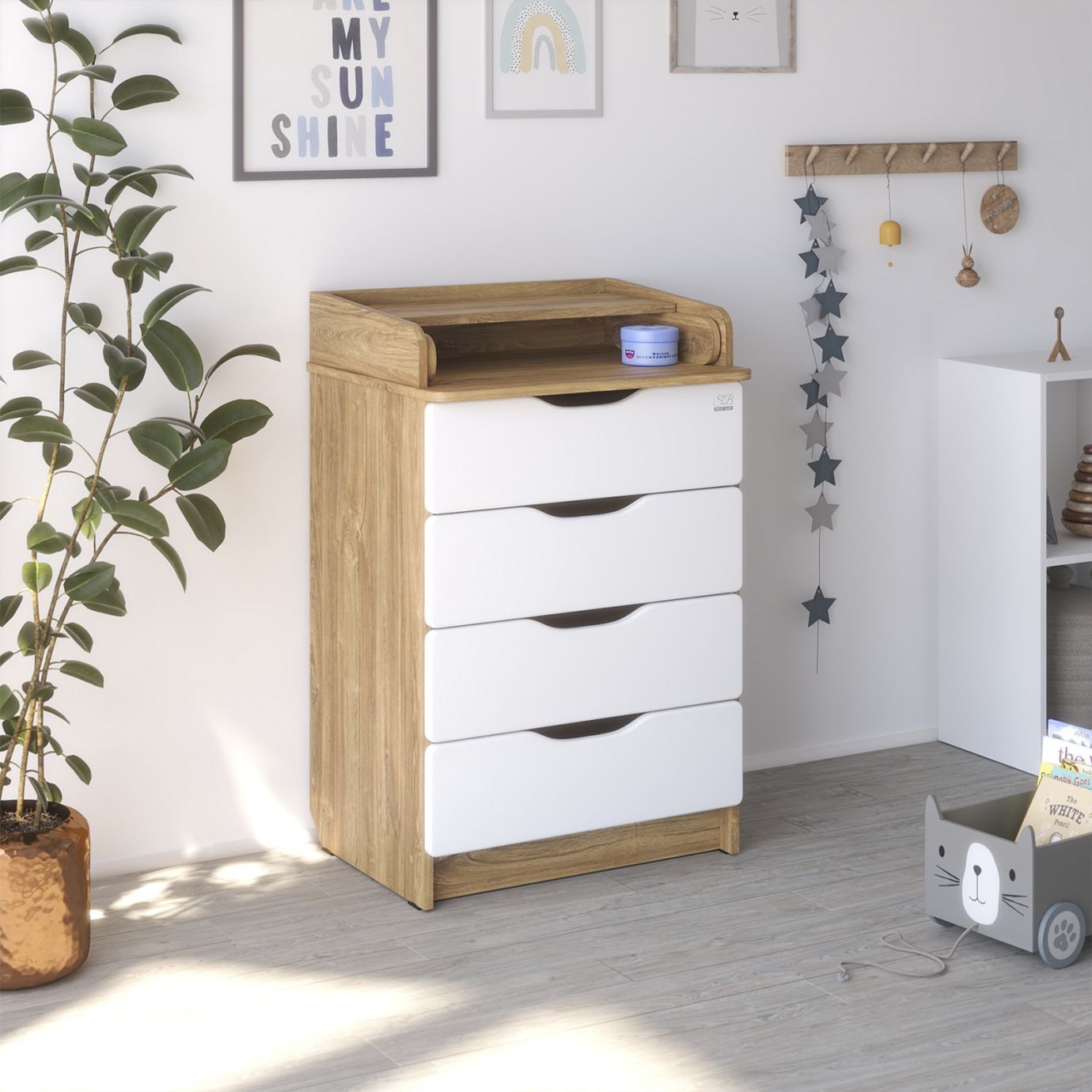 Комод Bravo Дуб канзас/Белый