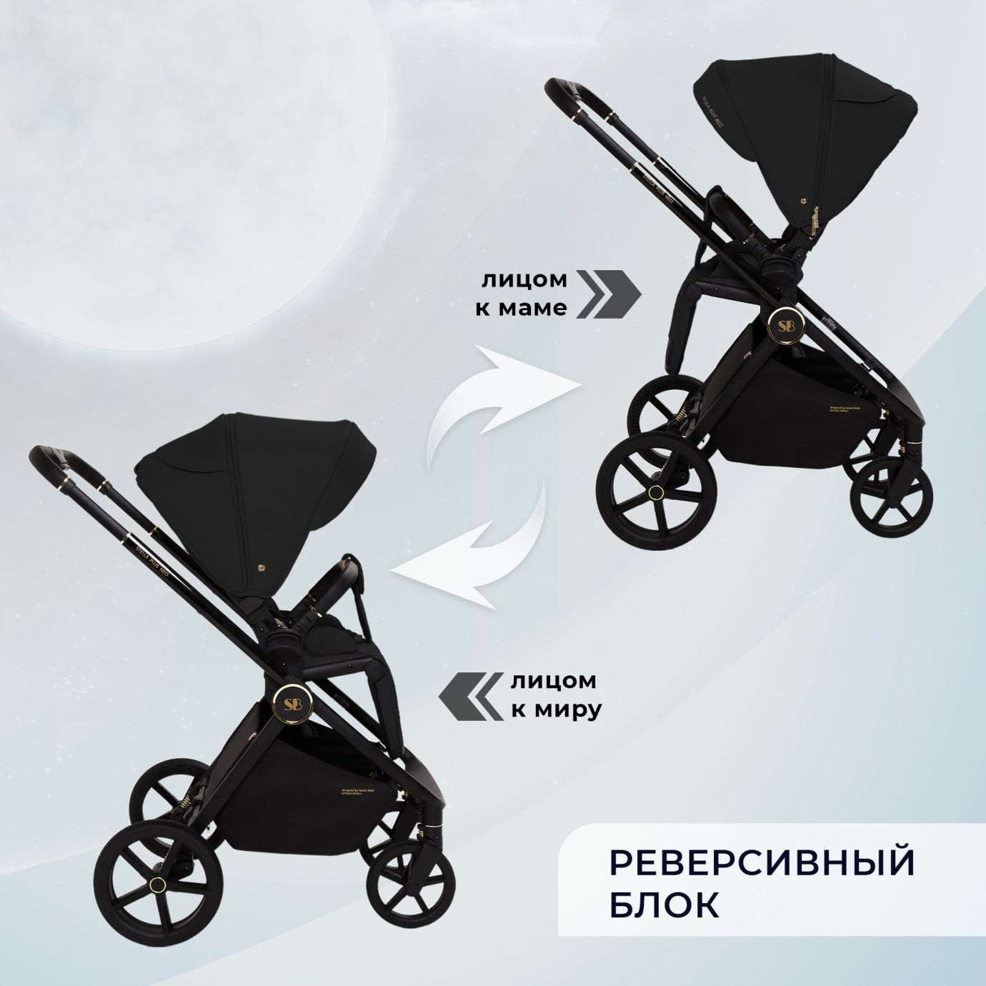 Коляска Sweet Baby Stella Plus Neo Black