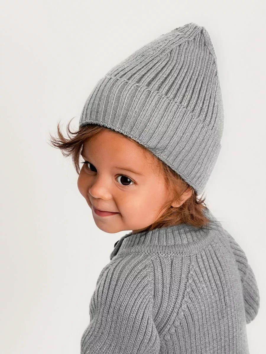 Шапка детская вязаная Pure Love Tot, демисезонная, серый