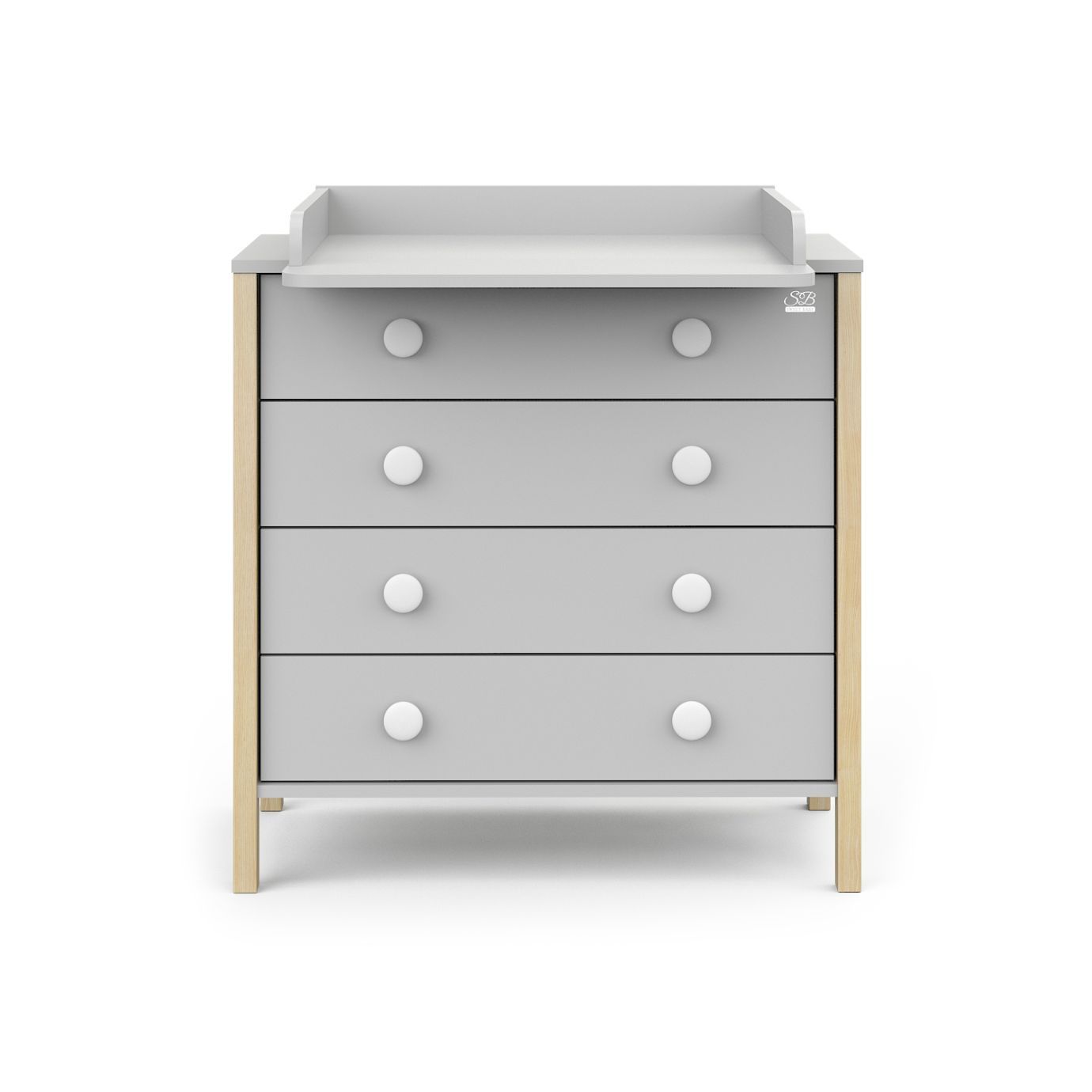 Пеленальный комод Giovanni Серый камень/Натуральный