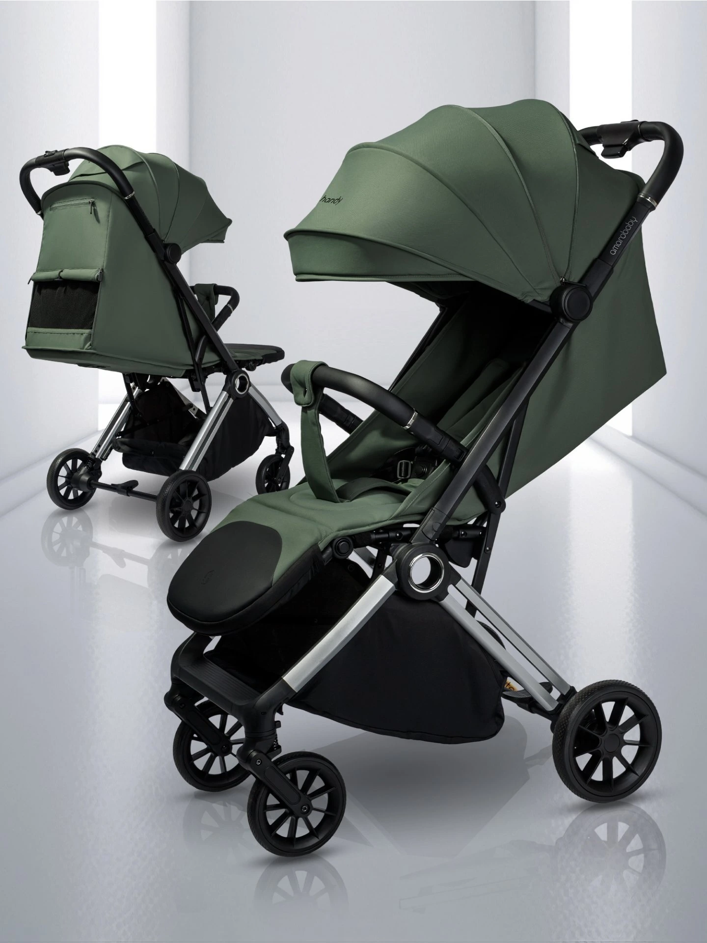 Прогулочная коляска Handy, зеленый/серебряный