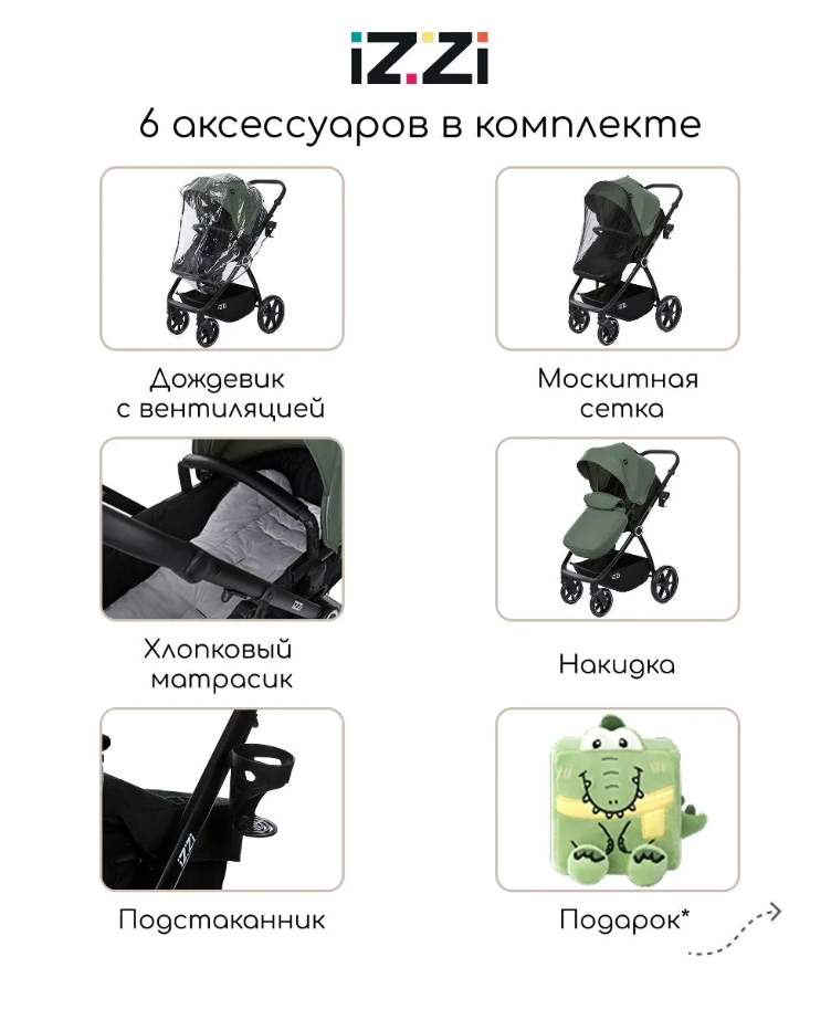 Коляска-трансформер 2 в 1 iZZi Olive