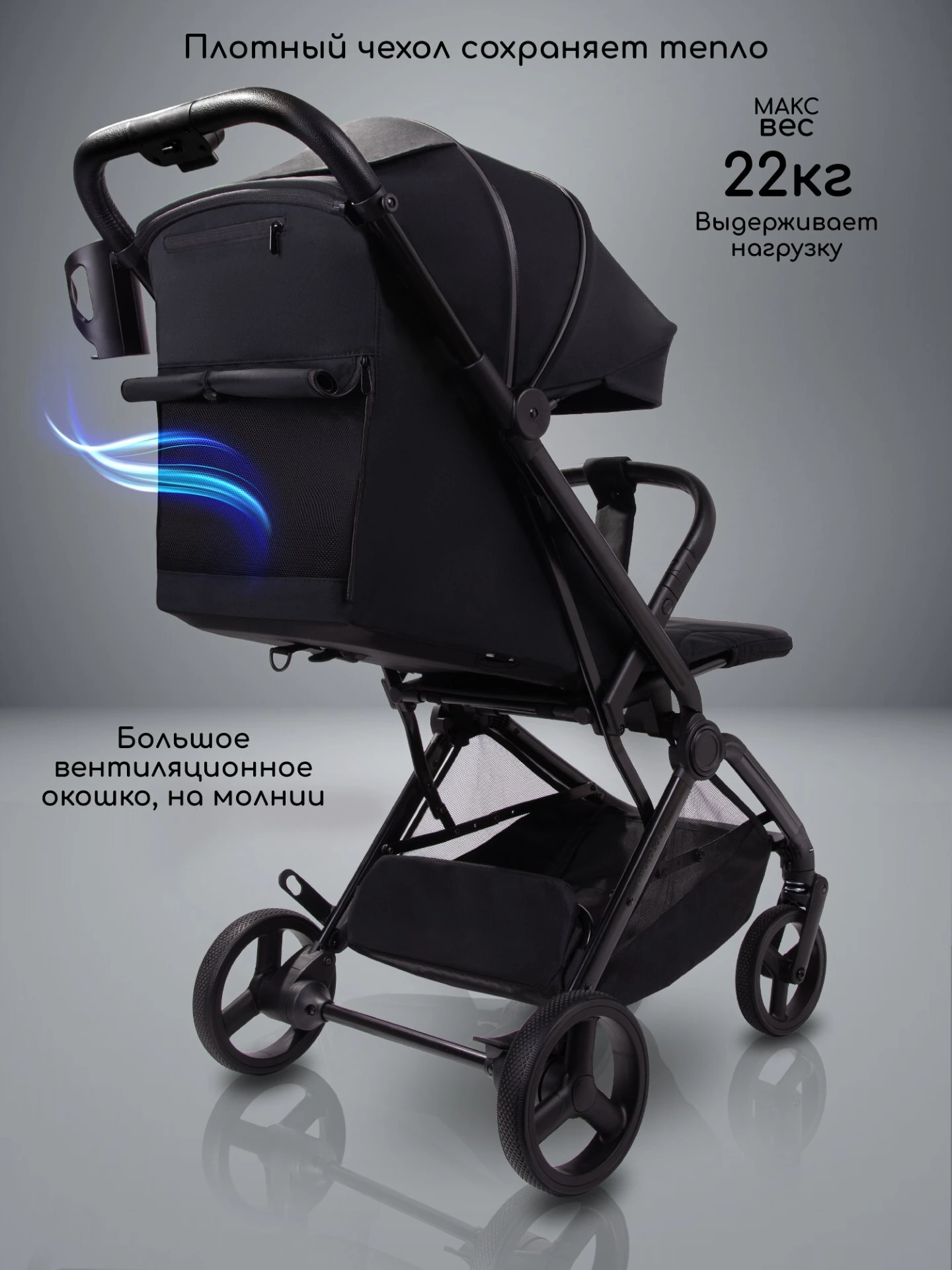 Коляска прогулочная Amarobaby Ride черный