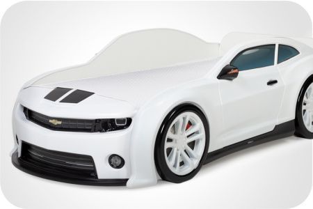 Кровать машина объемная (3d) EVO "Camaro" белый