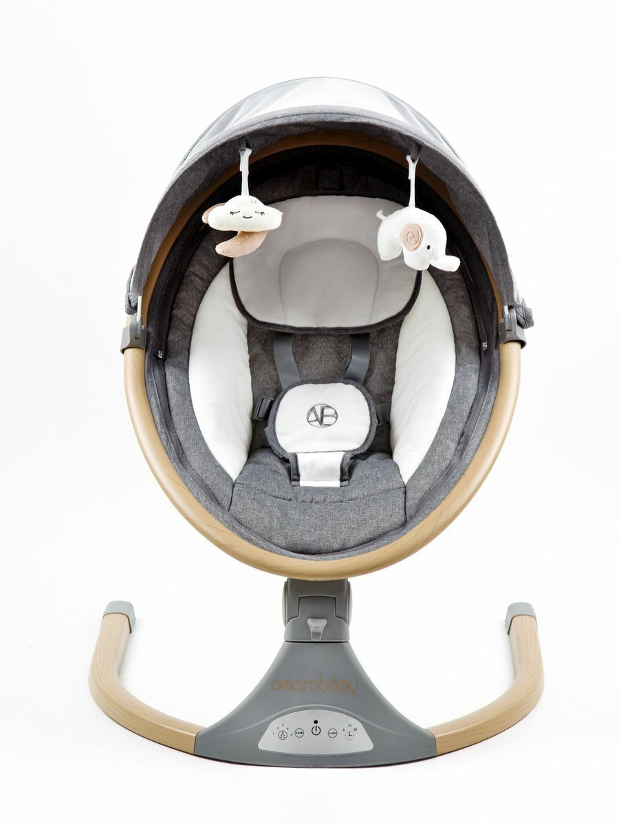 Электронные качели детские AMAROBABY ERGO SWING, серый
