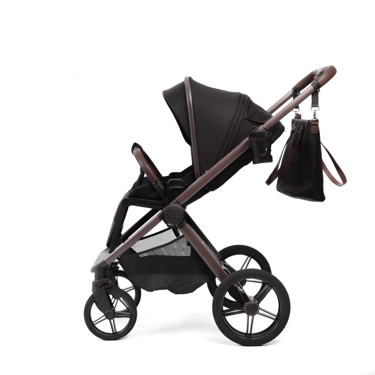 Коляска 2в1 Peppy Monaco Thermo Black (рама серо-коричневая)