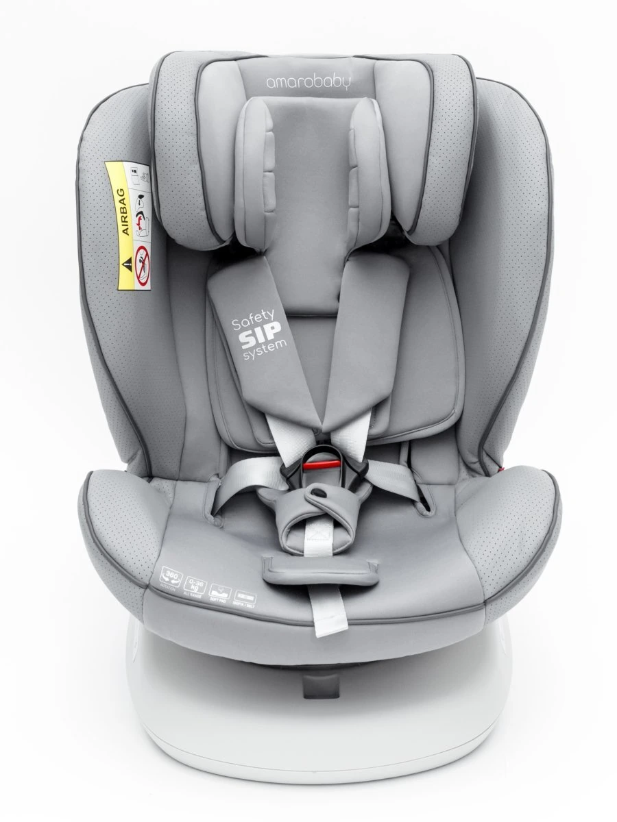 Автокресло детское CHAMPION, Isofix класс D, группа 0+/1/2/3 серый