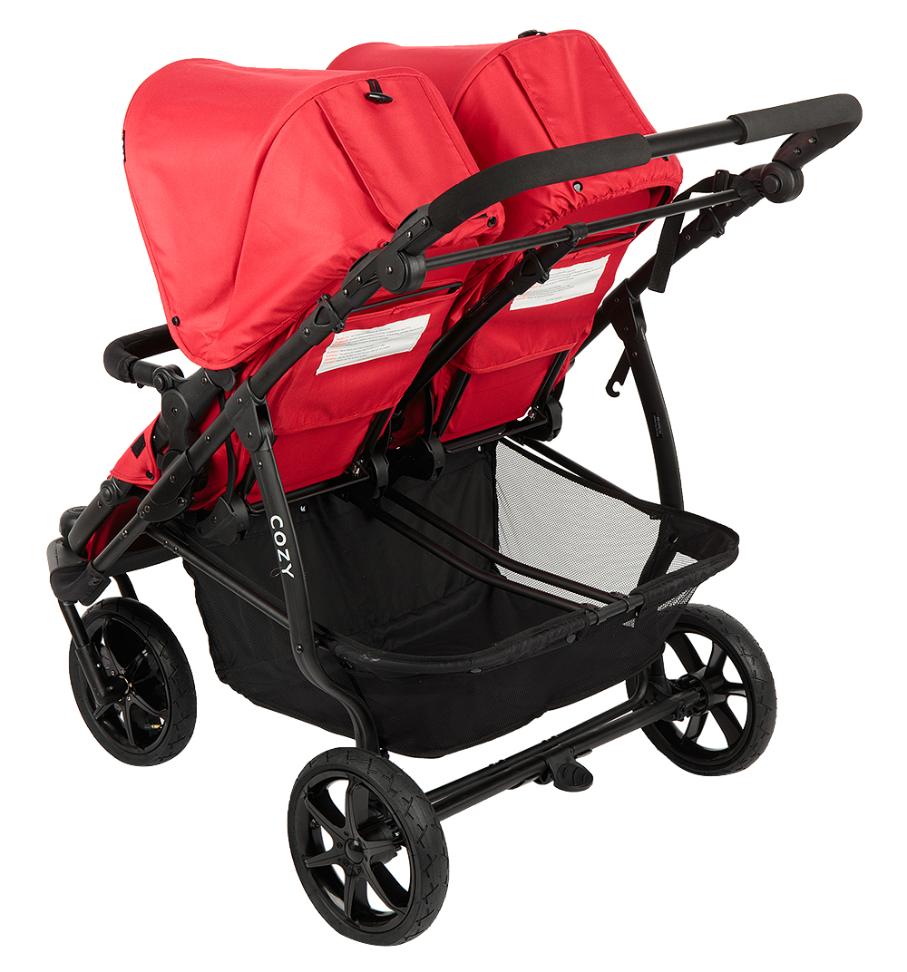 Коляска для двойни Cozy DOU прогулочный блок Red