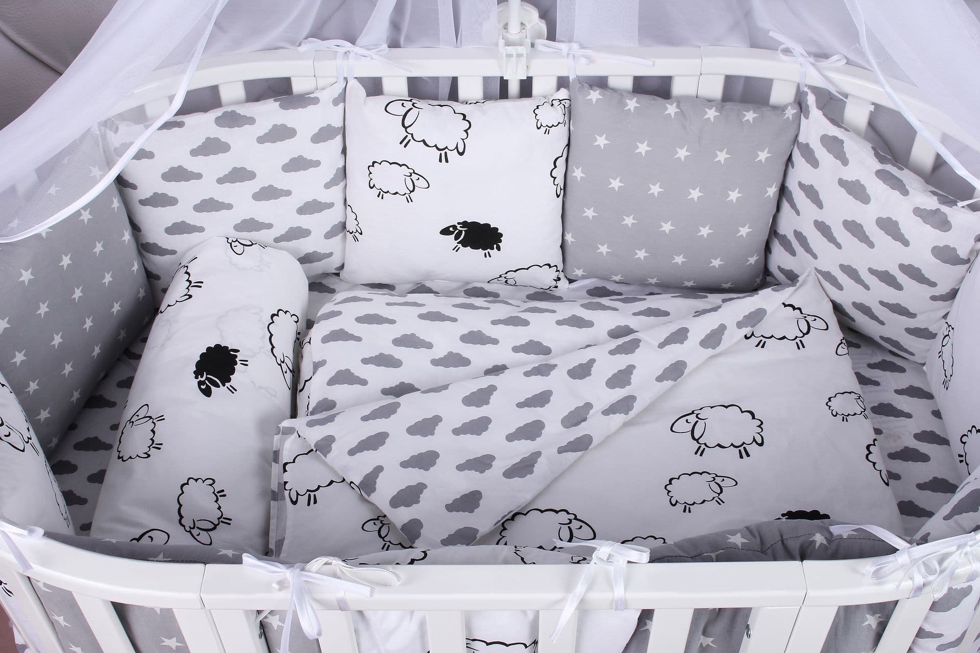 Детские мягкие бортики подушки в кроватку для новорожденных малышей мальчиков и девочек