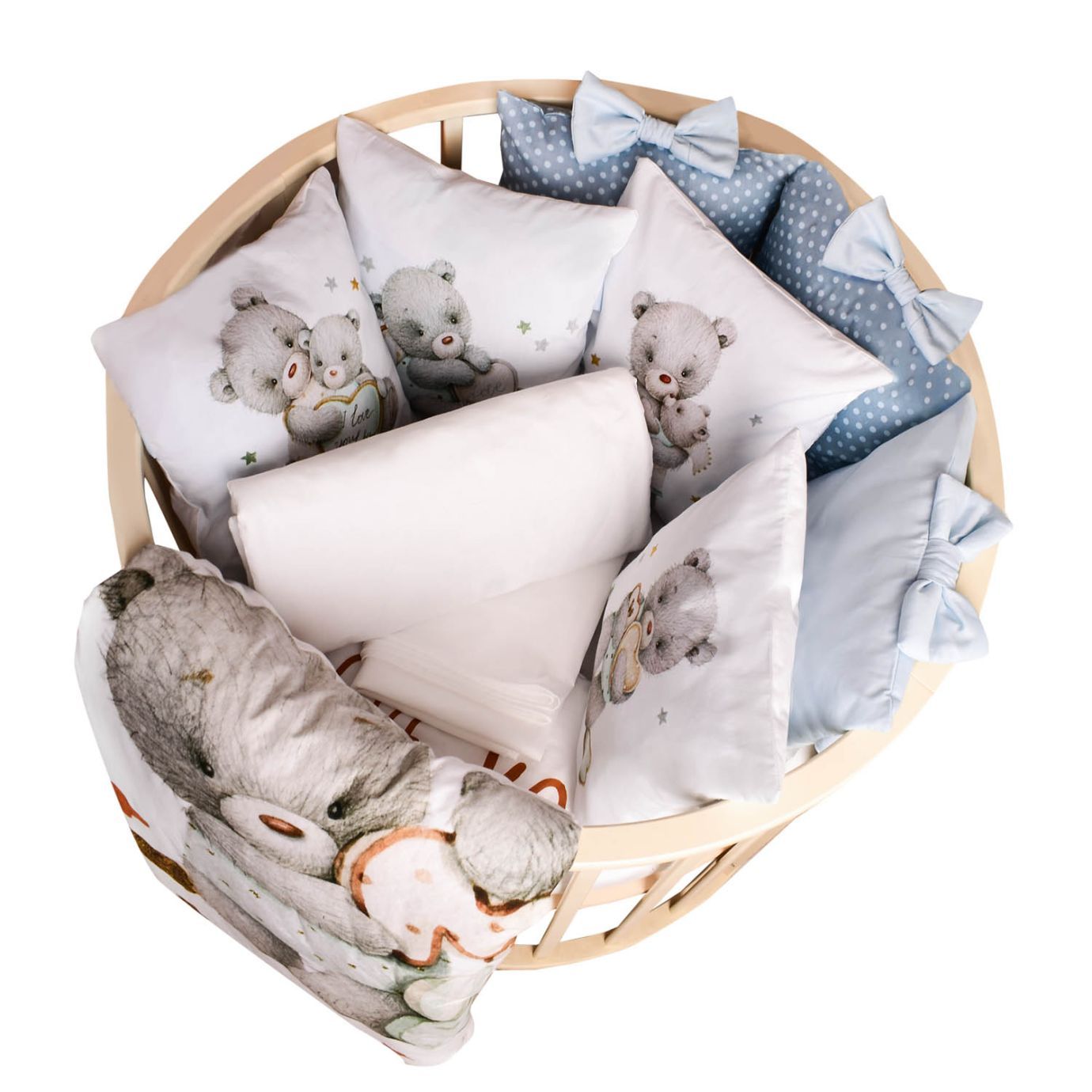 Комплект в кроватку 6 предметов люблю маму 