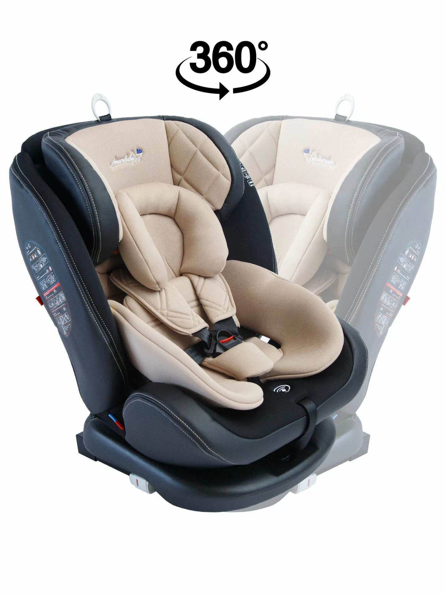 Автокресло детское, Isofix класс D, группа 0+/1/2/3 бежевое