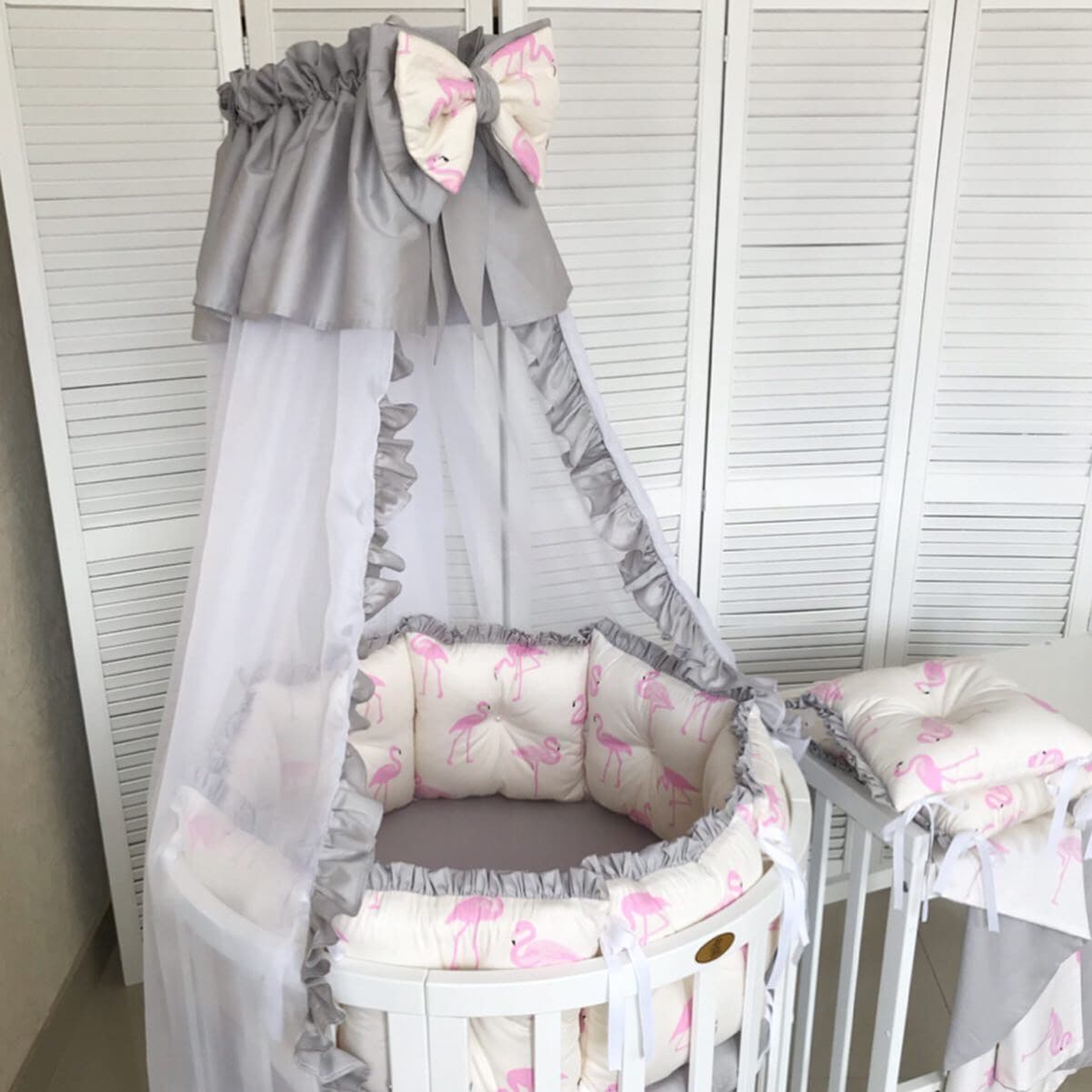 Комплект в кроватку дизайнерский "Фламинго"