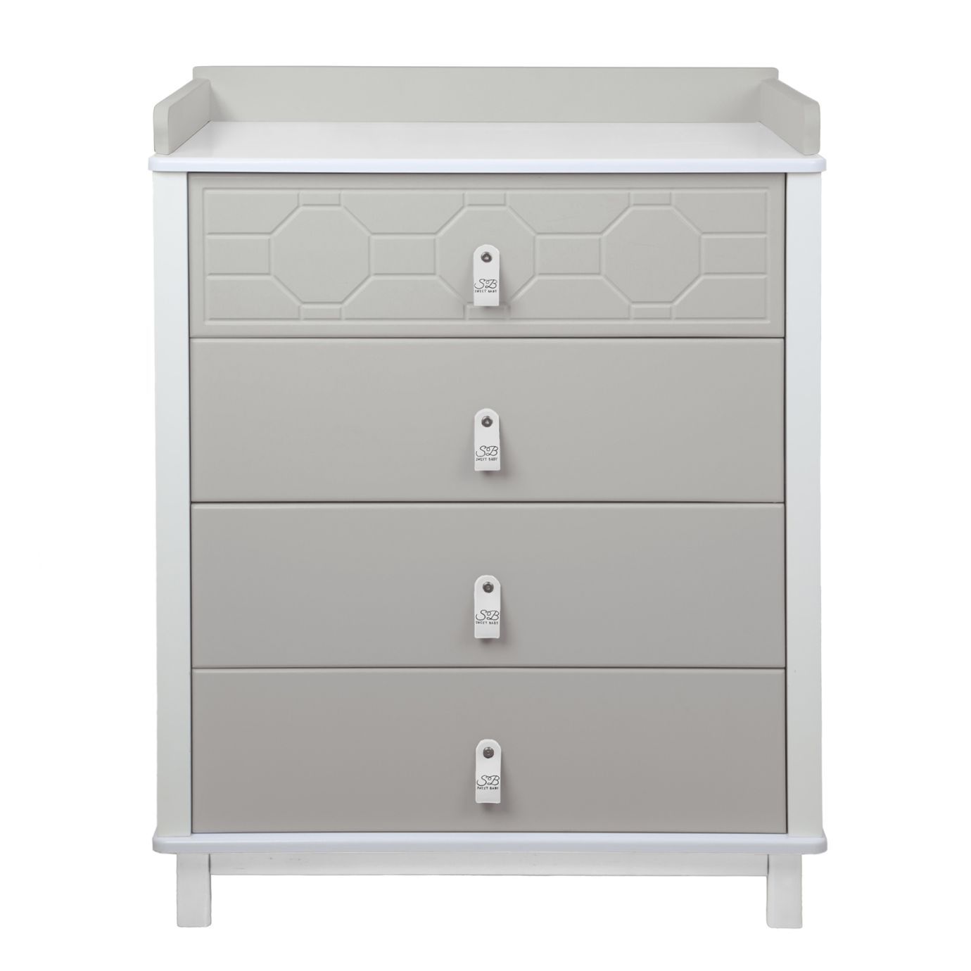 Пеленальный комод Nuovo Серый/белый