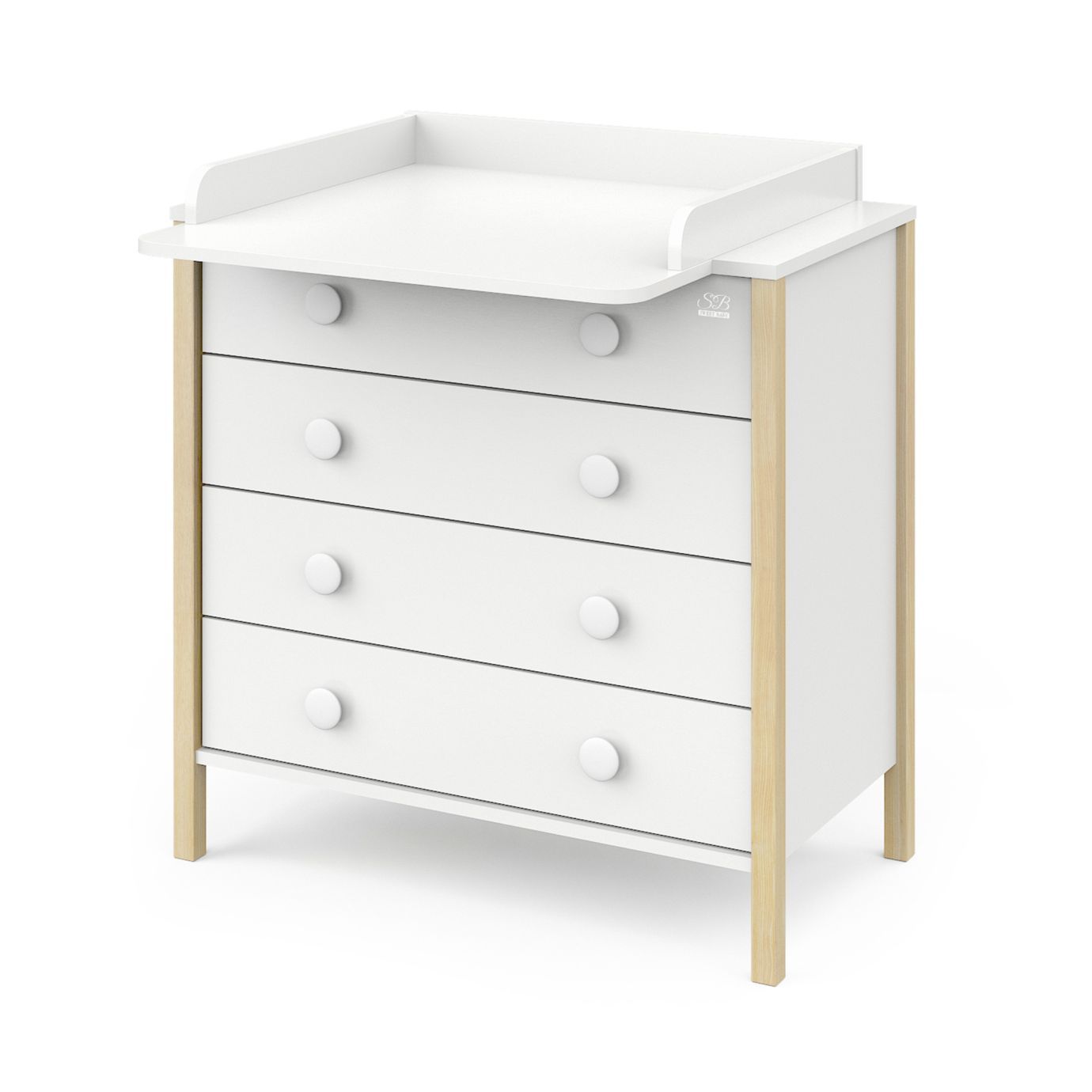 Пеленальный комод Giovanni Белый/Натуральный