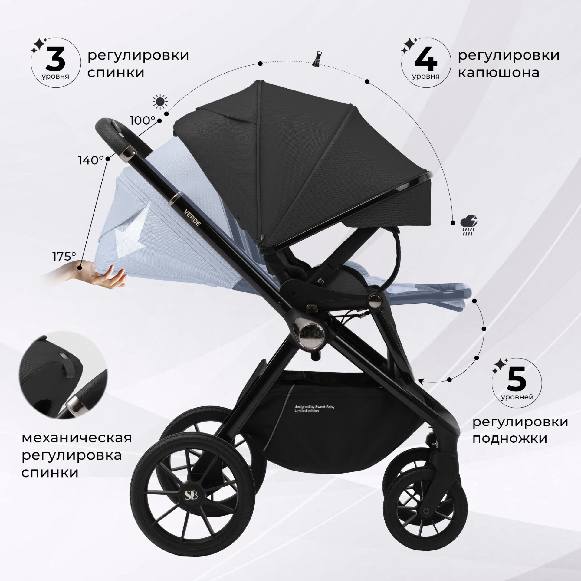 Коляска Sweet Baby Verde Black