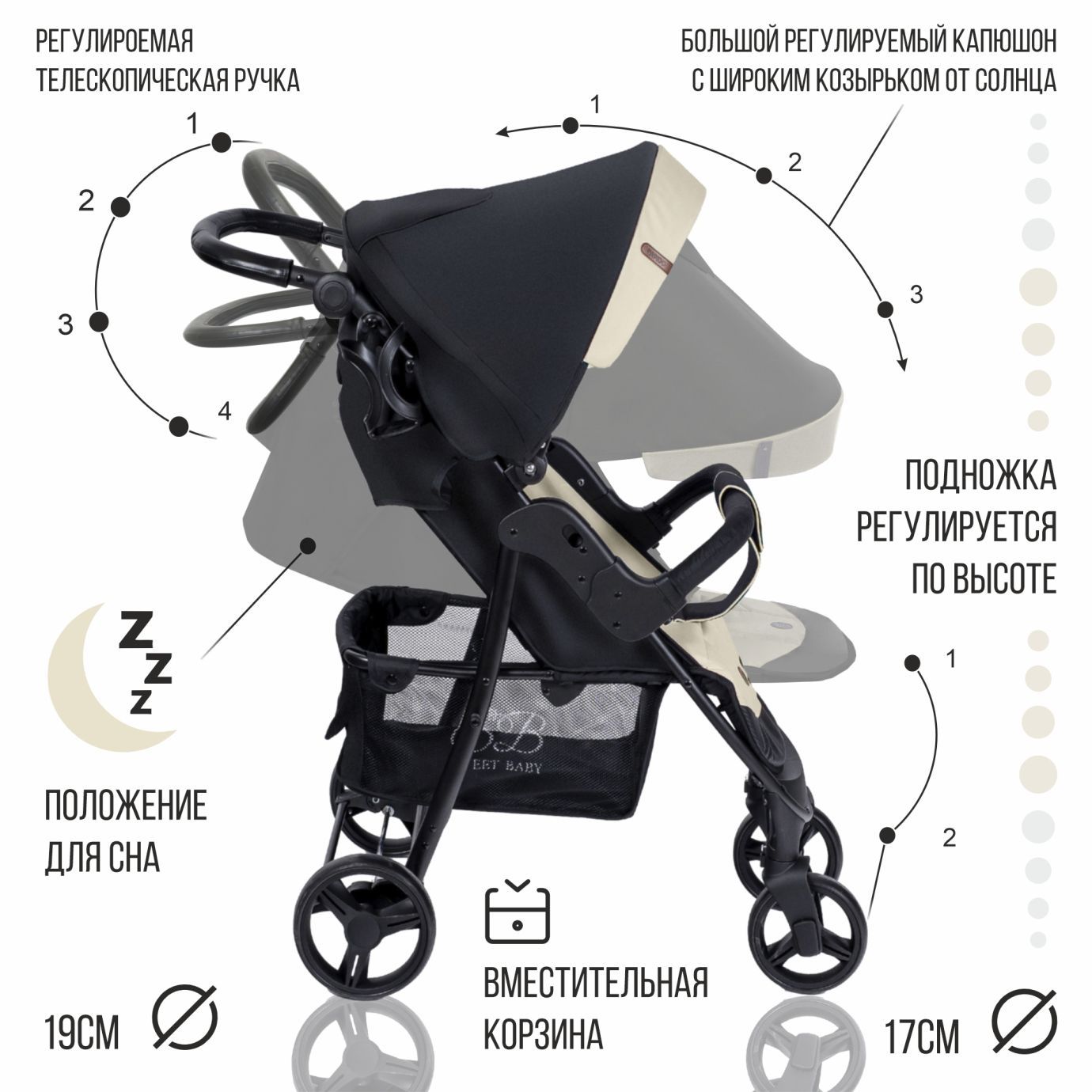 Прогулочная коляска Rapido Beige