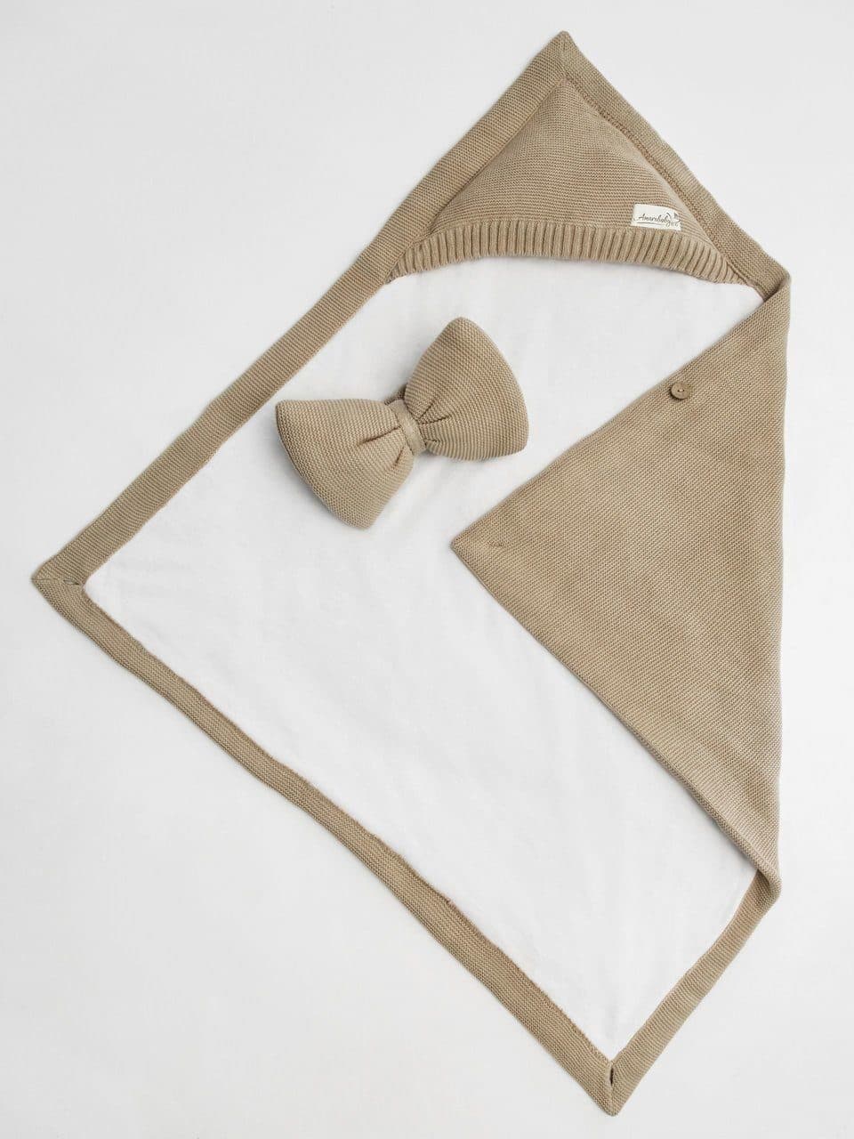 Конверт вязаный утепленный на выписку, 85см.