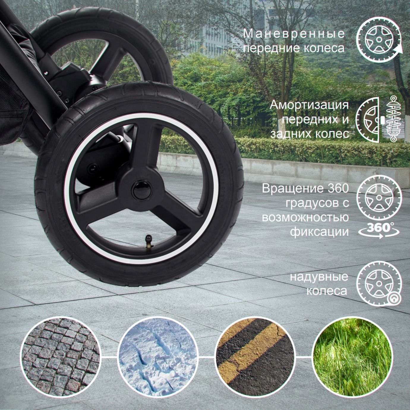 Прогулочная коляска Suburban Compatto Beige (Air)