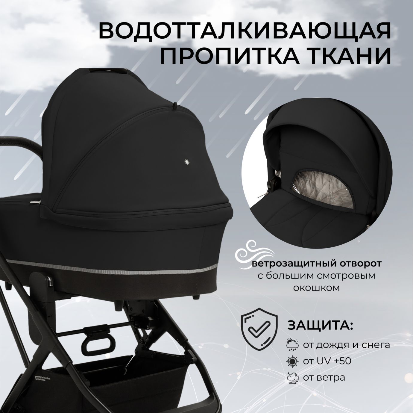 Коляска 2в1 Sweet Baby Nuvola Moon Black