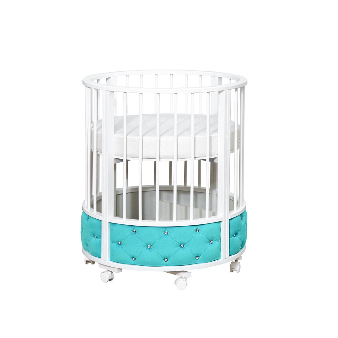 Круглая кроватка EVA «VIP», декор бархат