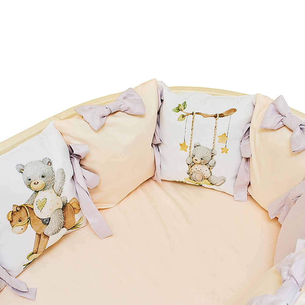 Комплект в кроватку 6 предметов сладкий зайка