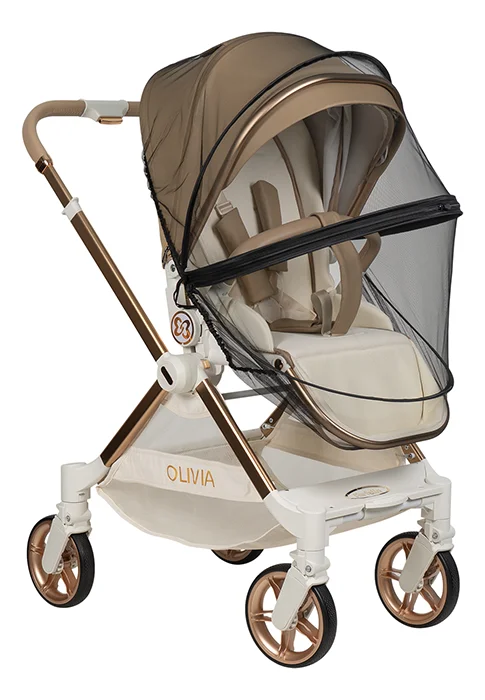 Коляска прогулочная детская Olivia, с перекидной ручкой бежевый