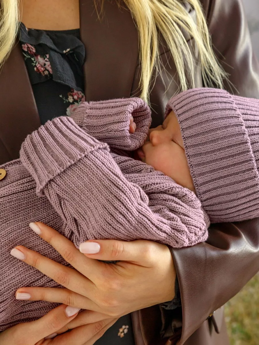 Комбинезон вязаный детский Pure Love Tot, демисезонный, пудровый