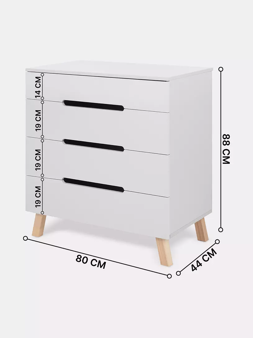 Комод Rant Lago Pro 800/4 CLOUD WHITE