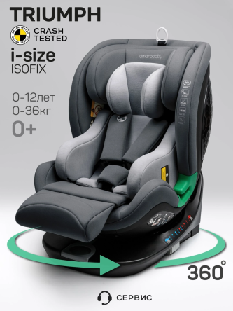 Детское удерживающее устройство Triumph, i-Size, 40-150 см, серый