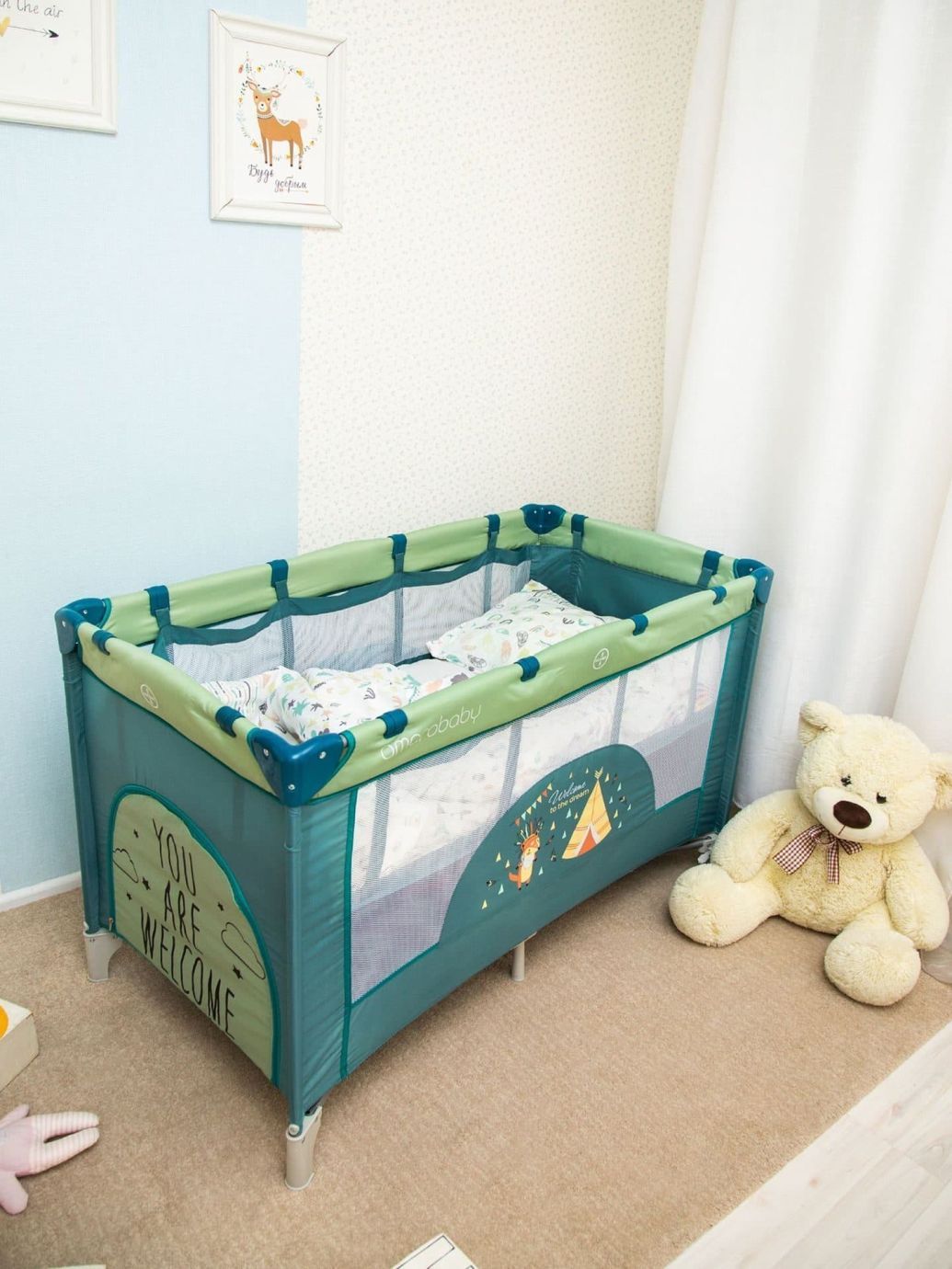 Манеж-кровать MULTIFORM (Dream Fox) прямоугольный, оливковый