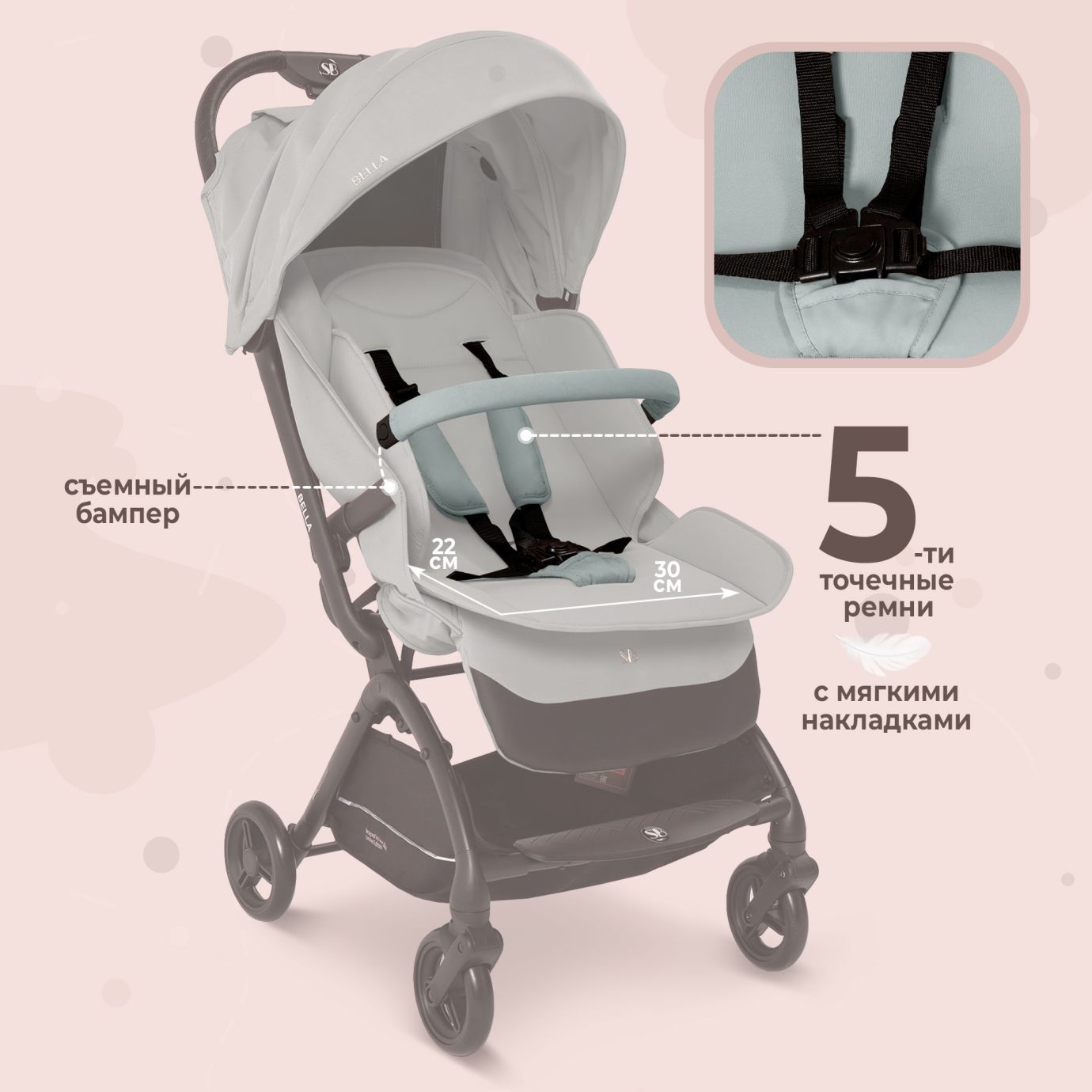 Прогулочная коляска Sweet Baby Bella Grey