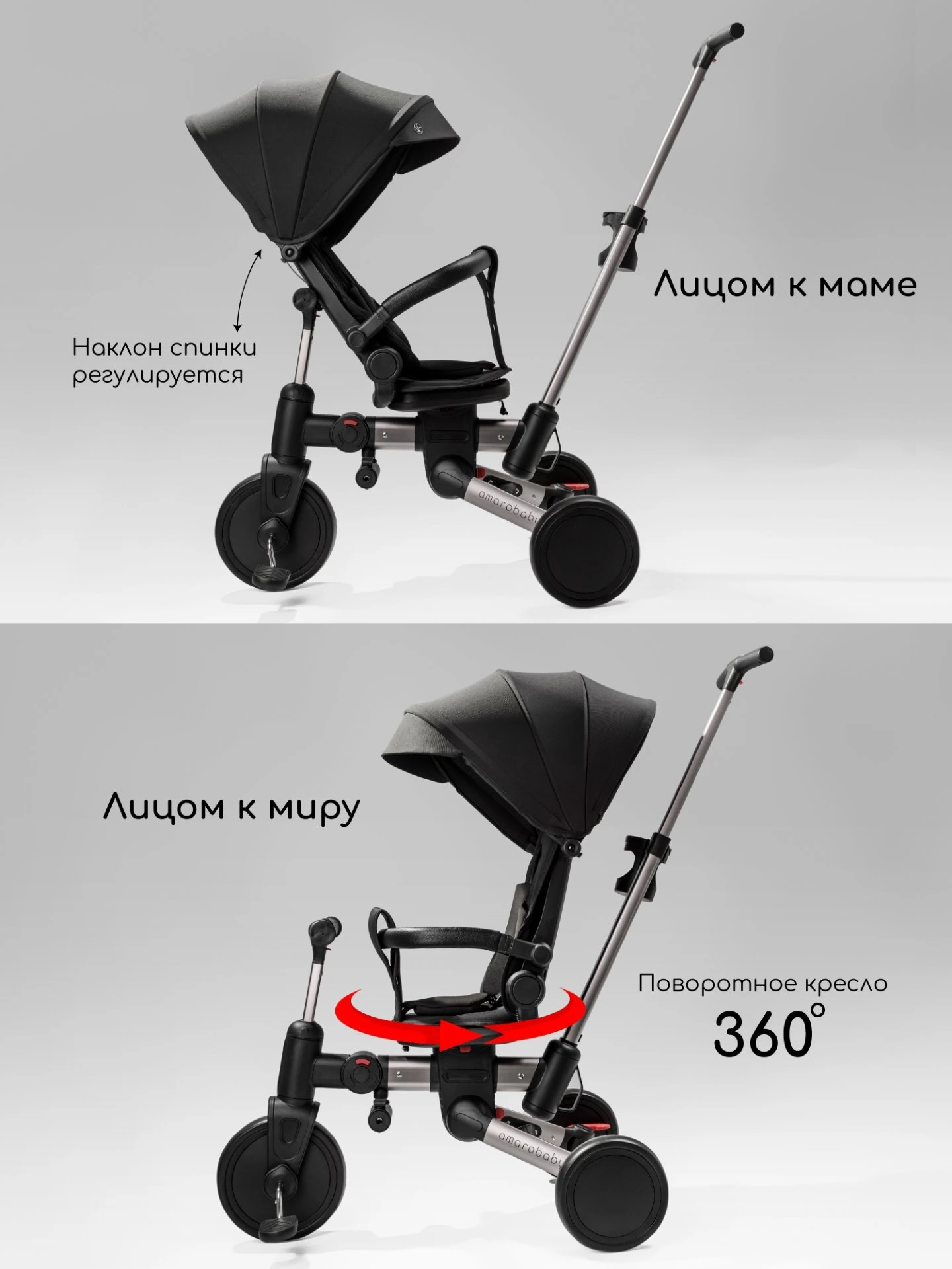 Велосипед многофункциональный Amarobaby, MultiRide черный