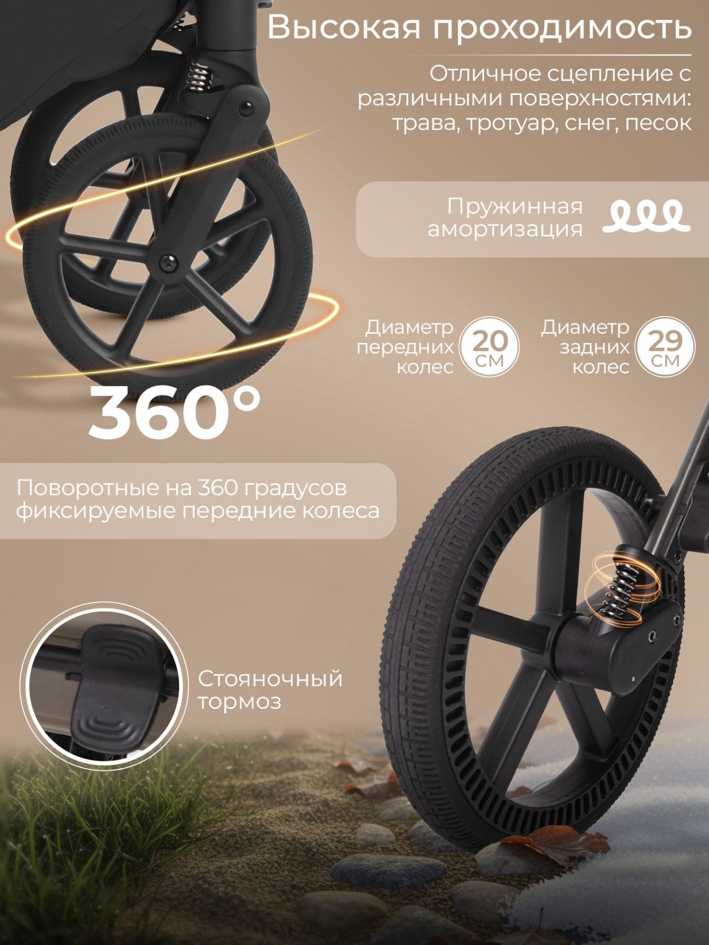 Коляска 2в1 SBL Orso Black