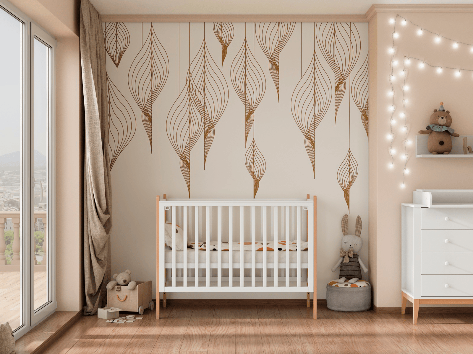 Кроватка Lunna Lika белый/бук