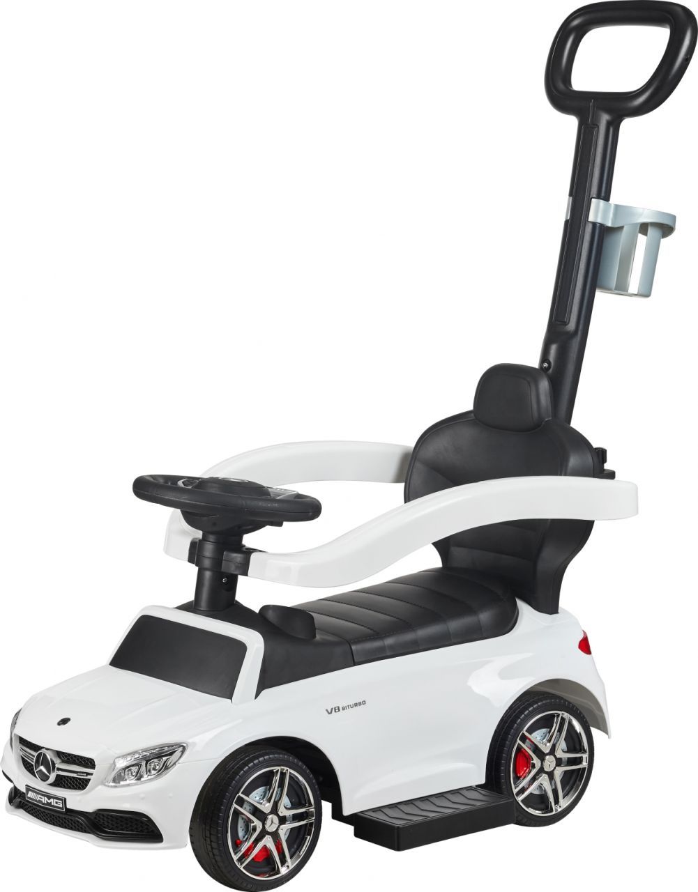 Каталка Mercedes-Benz AMG C63 с ручкой White