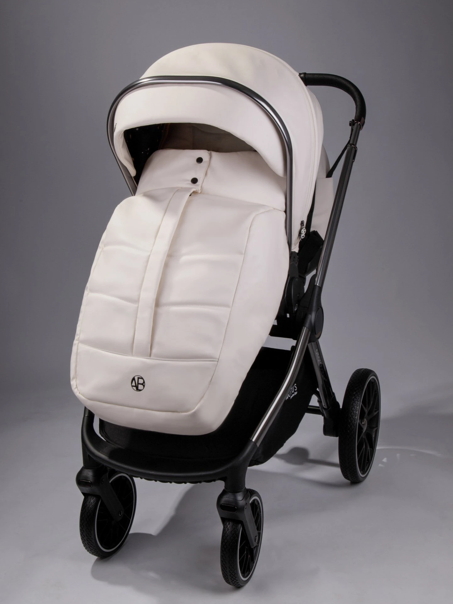 Коляска детская из экокожи 2в1 Motus Premium Ecco, молочный